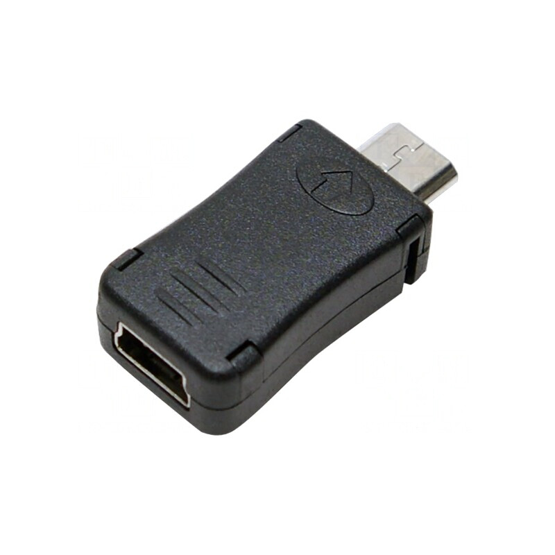 Adaptor USB 2.0 Micro USB la Mini USB 5pin Negru | Electronic-mag.ro | Componente Electronice