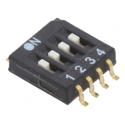 Comutator DIP-SWITCH 4 Secțiuni OFF-ON 0,025A 24VDC | Electronic-mag.ro | Componente Electronice