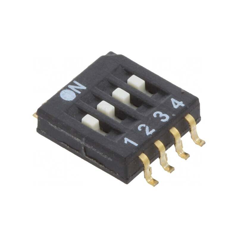 Comutator DIP-SWITCH 4 Secțiuni OFF-ON 0,025A 24VDC | Electronic-mag.ro | Componente Electronice