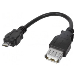 Adaptor USB 2.0 USB A la USB B Micro 80mm Negru