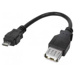Adaptor USB 2.0 USB A la USB B Micro 80mm Negru | Electronic-mag.ro | Componente Electronice