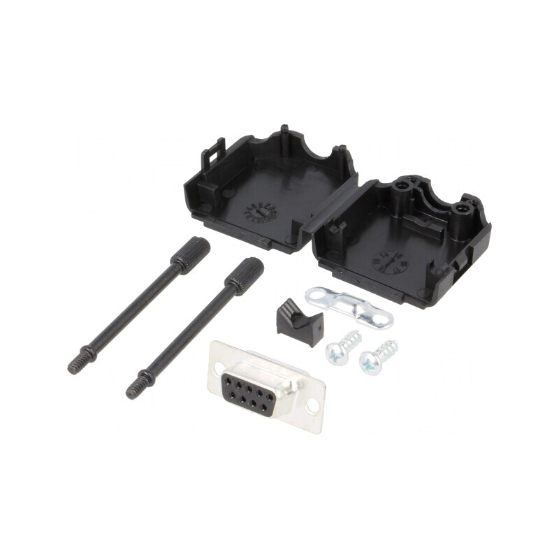 Conector D-Sub 9-PIN Mamă pentru Lipire pe Cablu - Set Complet | Electronic-mag.ro | Componente Electronice