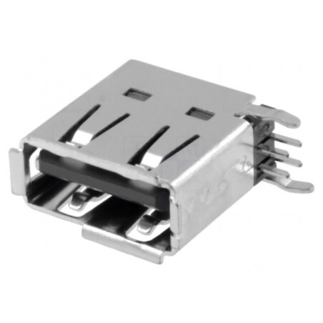 Soclu USB A PCB THT 90° Aurit | Electronic-mag.ro | Componente Electronice