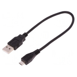 Cablu USB 2.0 A la Micro B 0,25m Negru | Electronic-mag.ro | Componente Electronice