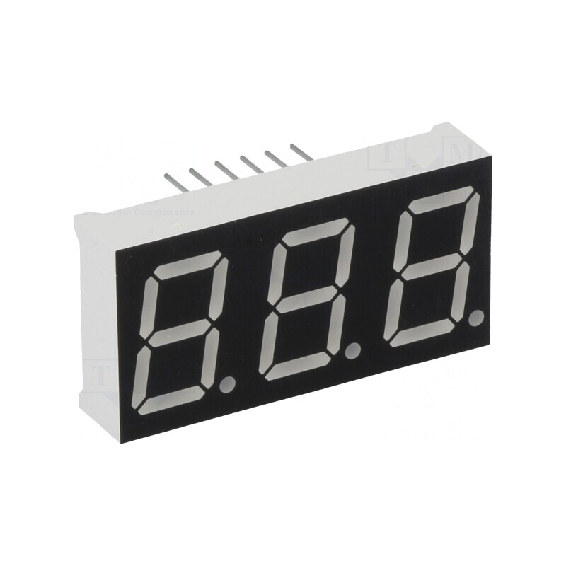 Afișaj LED 7 Segmente 14,2mm 3 Cifre Albastru | Electronic-mag.ro | Componente Electronice