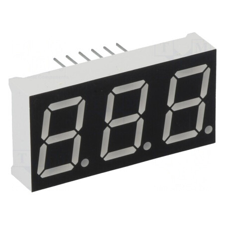 Afișaj LED 7 Segmente 14,2mm 3 Cifre Albastru | Electronic-mag.ro | Componente Electronice
