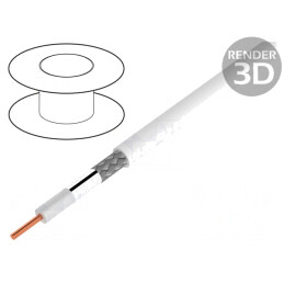 Cablu coaxial SAT-KOAX 100m alb PVC | Electronic-mag.ro | Componente Electronice
