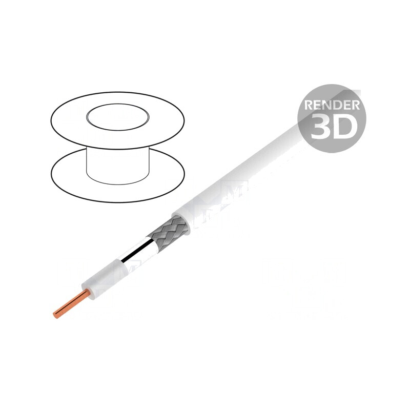 Cablu coaxial SAT-KOAX 100m alb PVC | Electronic-mag.ro | Componente Electronice Cablu coaxial SAT-KOAX 100m alb PVC | Electronic-mag.ro | Componente Electronice