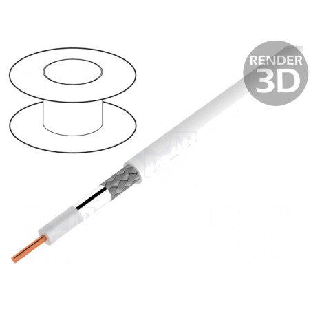 Cablu coaxial SAT-KOAX 100m alb PVC | Electronic-mag.ro | Componente Electronice