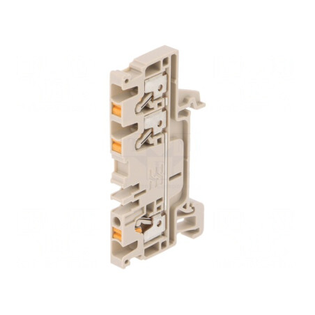 Terminal Îmbinare Șine 2,5mm² 3 Borne Bej 5,1mm | Electronic-mag.ro | Componente Electronice