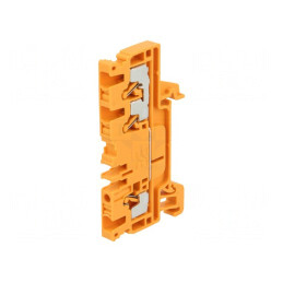 Conector de îmbinare șine 2,5mm2 3 borne portocaliu TS35 | Electronic-mag.ro | Componente Electronice