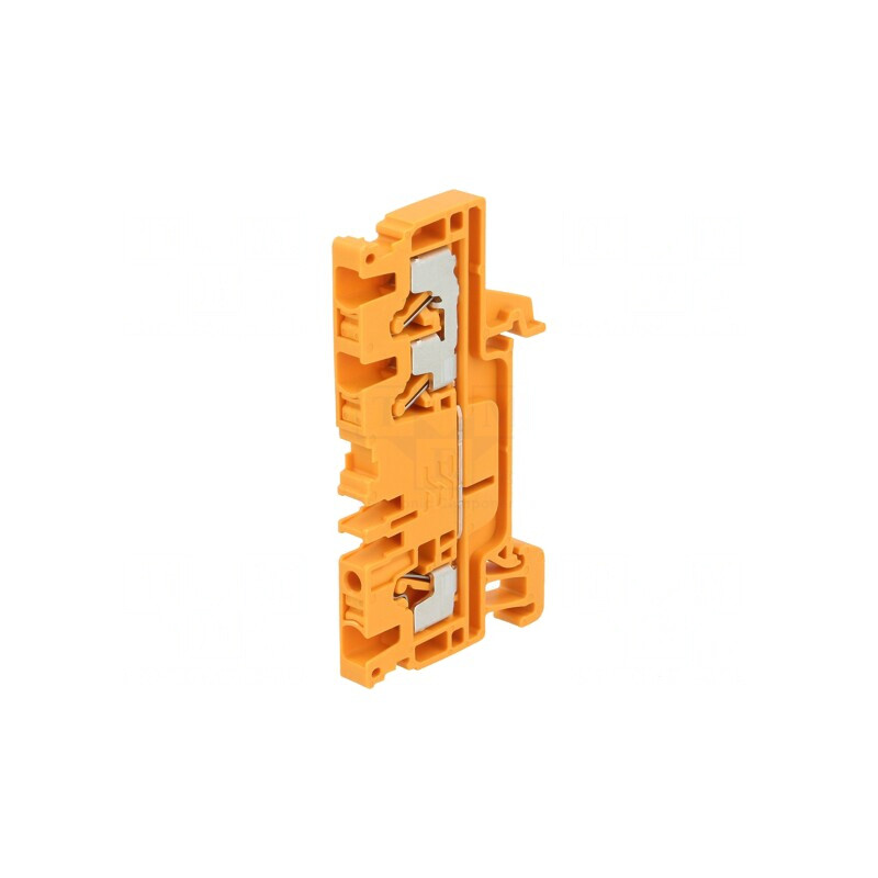 Conector de îmbinare șine 2,5mm2 3 borne portocaliu TS35 | Electronic-mag.ro | Componente Electronice