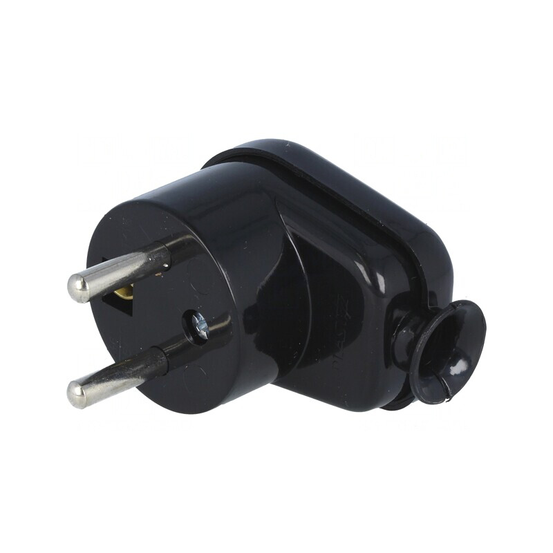 Conector Alimentare AC Tată 2P PE Negru 230VAC 16A | Electronic-mag.ro | Componente Electronice