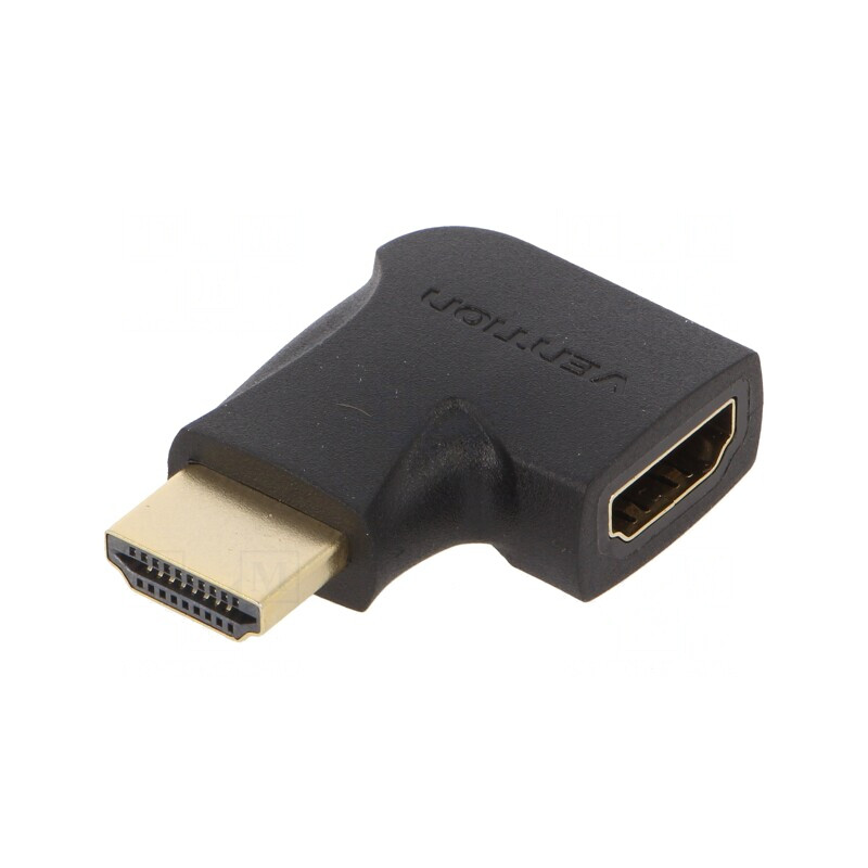 Adaptor HDMI 1.4 Soclu-Mufă 90° Negru | Electronic-mag.ro | Componente Electronice