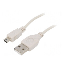 Cablu USB 2.0 A la Mini B 1.8m Gri | Electronic-mag.ro | Componente Electronice