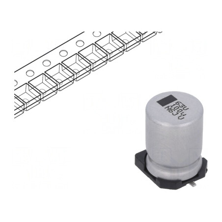 Condensator electrolitic SMD 100uF 63V 10x10x14mm | Electronic-mag.ro | Componente Electronice