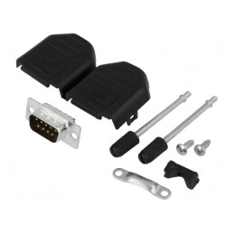 D-Sub 9-Pin Mufă Tată Lipire pe Cablu Set Complet | Electronic-mag.ro | Componente Electronice