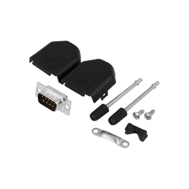 D-Sub 9-Pin Mufă Tată Lipire pe Cablu Set Complet | Electronic-mag.ro | Componente Electronice