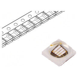 LED UV 3W 700mA 140° 390-400nm SMD 3535