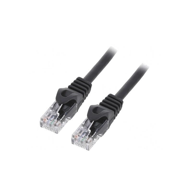 Patch cord negru U/UTP Cat6 2m | Electronic-mag.ro | Componente Electronice
