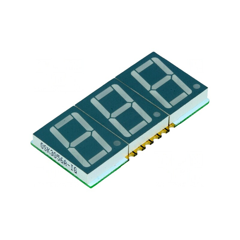 Afișaj LED 7 Segmente 14.22mm 3 Cifre Verde | Electronic-mag.ro | Componente Electronice