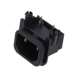 Conector de alimentare AC 10A 250V IEC 60320 THT | Electronic-mag.ro | Componente Electronice