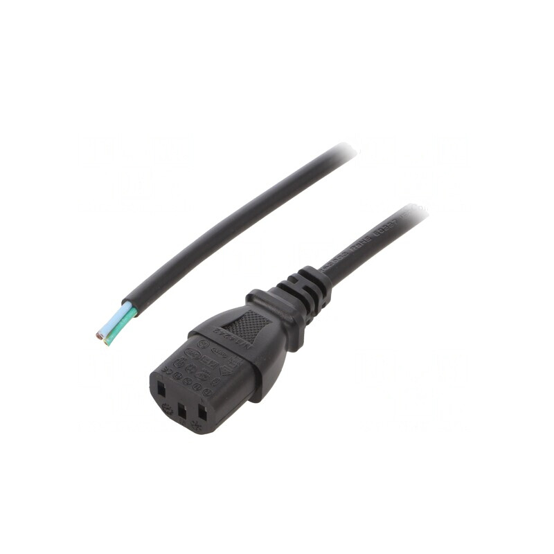 Cablu Alimentare IEC C13 Negru 0.5m 10A 250V | Electronic-mag.ro | Componente Electronice