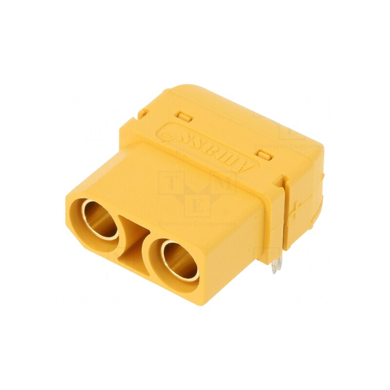Soclu Alimentare DC XT90 Mamă pentru PCB THT Galben | Electronic-mag.ro | Componente Electronice