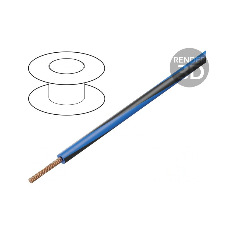Cablu X07V-K 1,5mm2 PVC Albastru-Negru | Electronic-mag.ro | Componente Electronice