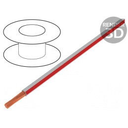 Cablu electric litat PVC alb-roșu 1.5mm2 Clasa 5 450V/750V