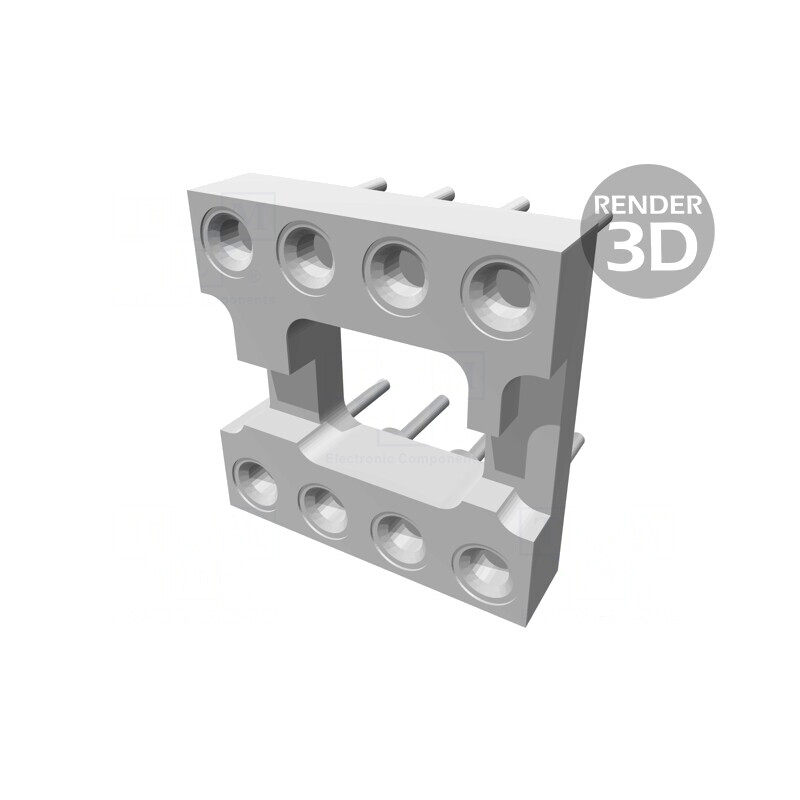 Soclu DIP8 THT 3A 7,62mm 2,54mm | Electronic-mag.ro | Componente Electronice