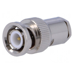 Mufă BNC Tată Drept 75Ω RG59 Crimpat PTFE | Electronic-mag.ro | Componente Electronice