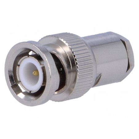 Mufă BNC Tată Drept 75Ω RG59 Crimpat PTFE | Electronic-mag.ro | Componente Electronice