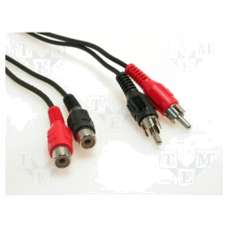 Cablu RCA x2 Soclu la x2 Mufă 2,5m Nichelat | Electronic-mag.ro | Componente Electronice