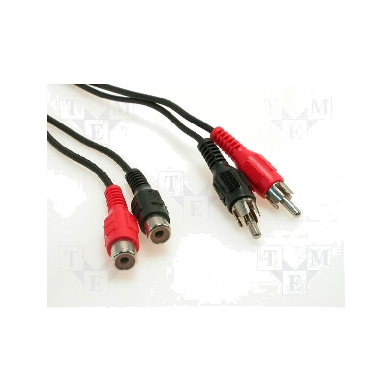 Cablu RCA x2 Soclu la x2 Mufă 2,5m Nichelat | Electronic-mag.ro | Componente Electronice