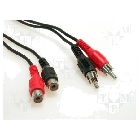 Cablu RCA x2 Soclu la x2 Mufă 2,5m Nichelat | Electronic-mag.ro | Componente Electronice