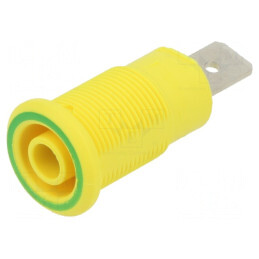 Soclu Banană 4mm 32A 1kV Galben-Verde | Electronic-mag.ro | Componente Electronice