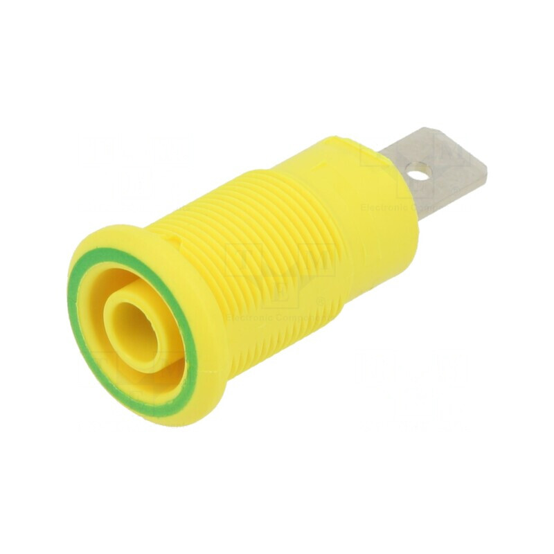 Soclu Banană 4mm 32A 1kV Galben-Verde | Electronic-mag.ro | Componente Electronice