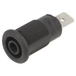 Soclu Banană 4mm 32A 1kV Negru Nichelat Alamă | Electronic-mag.ro | Componente Electronice