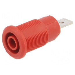 Soclu Banană 4mm 32A 1kV Roșu Nickel Alamă | Electronic-mag.ro | Componente Electronice