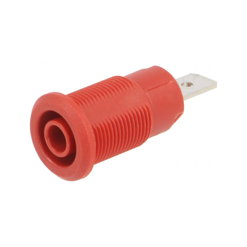 Soclu Banană 4mm 32A 1kV Roșu Nickel Alamă | Electronic-mag.ro | Componente Electronice
