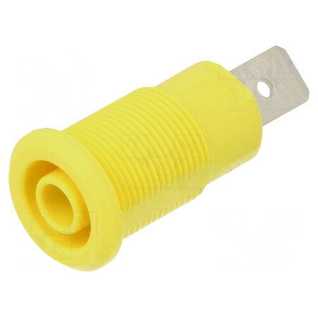 Soclu Banană 4mm 32A 1kV Galben Nichelat | Electronic-mag.ro | Componente Electronice