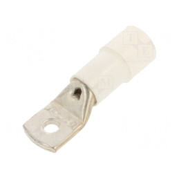 Vârf Inelar Tubular M6 6.4mm 50mm2 Crimpat Alb | Electronic-mag.ro | Componente Electronice