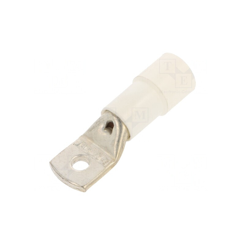 Vârf Inelar Tubular M6 6.4mm 50mm2 Crimpat Alb | Electronic-mag.ro | Componente Electronice