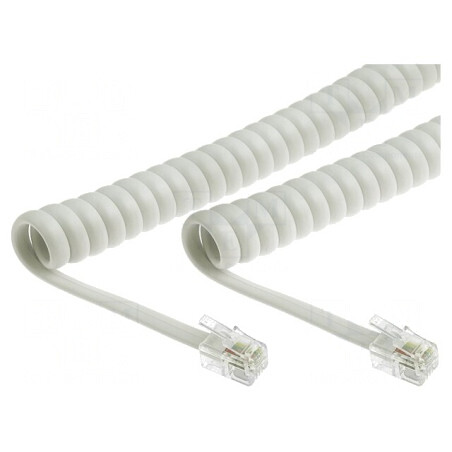 Cablu Spiralat Împletit Alb 5m pentru Telefon | Electronic-mag.ro | Componente Electronice
