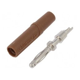 Mufă Banană 2mm 10A Maro Nickel 22mm | Electronic-mag.ro | Componente Electronice
