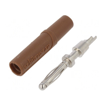 Mufă Banană 2mm 10A Maro Nickel 22mm | Electronic-mag.ro | Componente Electronice