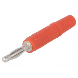 Mufă banană 2mm 10A roșie nichelată 22mm | Electronic-mag.ro | Componente Electronice