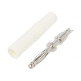 Mufă Banană 2mm Albă 10A 33VAC 70VDC | Electronic-mag.ro | Componente Electronice