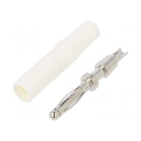 Mufă Banană 2mm Albă 10A 33VAC 70VDC | Electronic-mag.ro | Componente Electronice